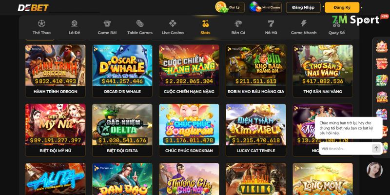 Điểm danh những tựa game nổi bật tại DEBET