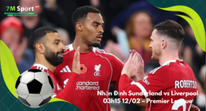 Đội hình dự kiến trước trận Sunderland vs Liverpool